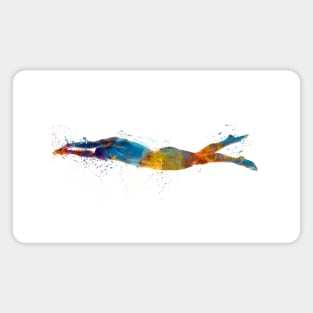 Swimmer in watercolor Magnet